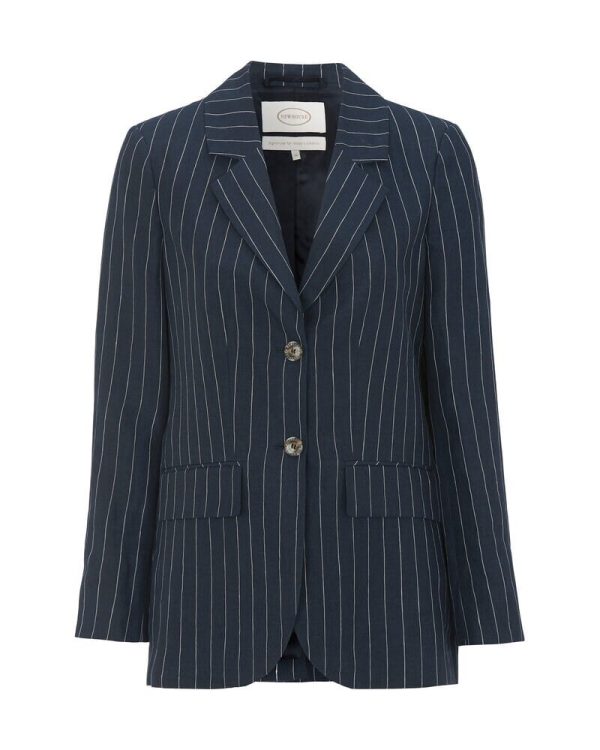 Blazer lycke pinstripe marinblå