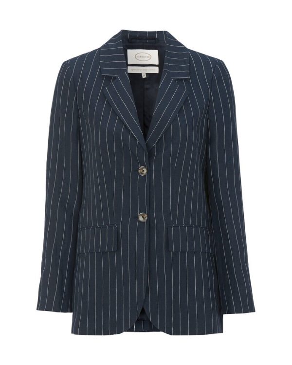 Blazer lycke pinstripe marinblå
