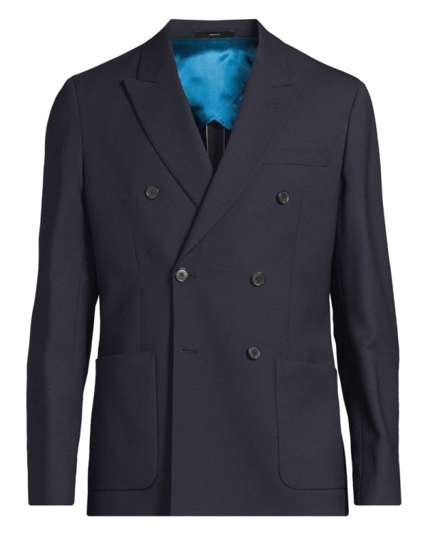 Dubbelknäppt kavaj twill navy