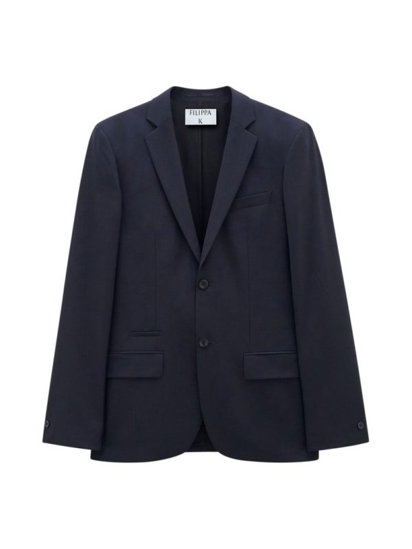 Enkelknäppt kavaj rick wool jacket dk. navy