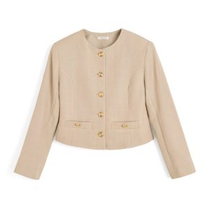 Frida enkelknäppt kavaj dark sand Frida enkelknäppt kavaj dark sand