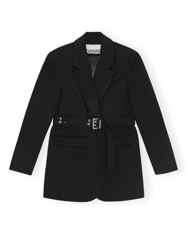 Kavaj bonded crepe black