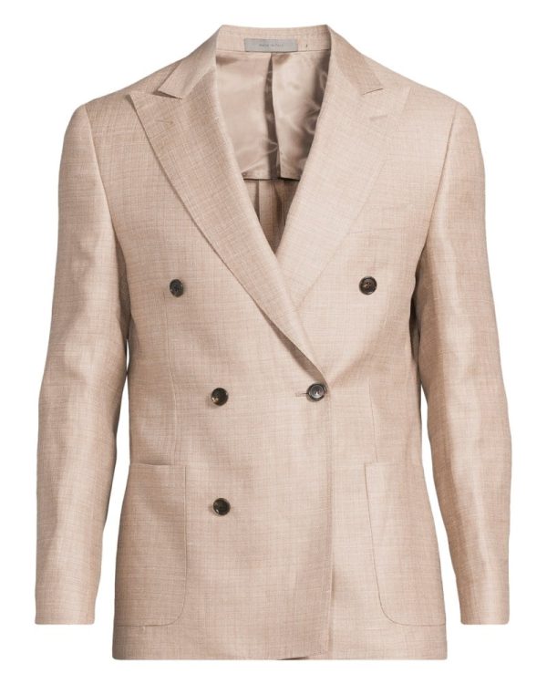 Kavaj linen double breasted natural beige
