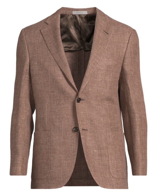 Kavaj patch wool linnen brun