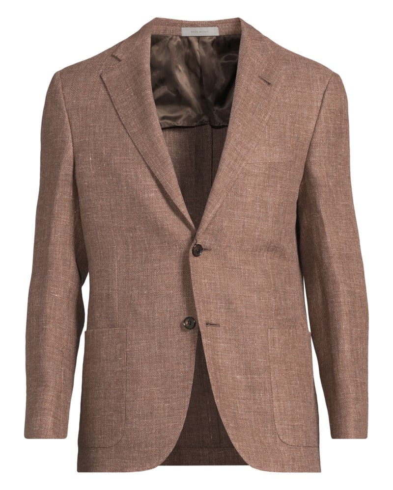 Kavaj patch wool linnen brun