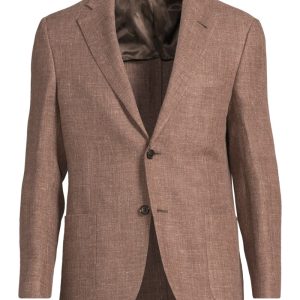 Kavaj patch wool linnen brun Kavaj patch wool linnen brun