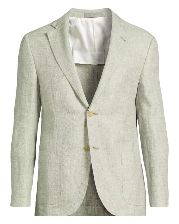 Kavaj patch wool linnen grön