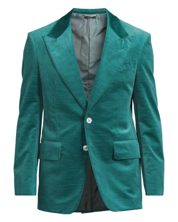 Kavaj shelton ridged velvet peacock green