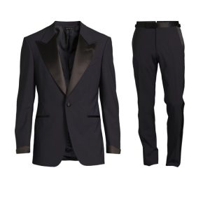 Kostym shelton peak satin tux marin