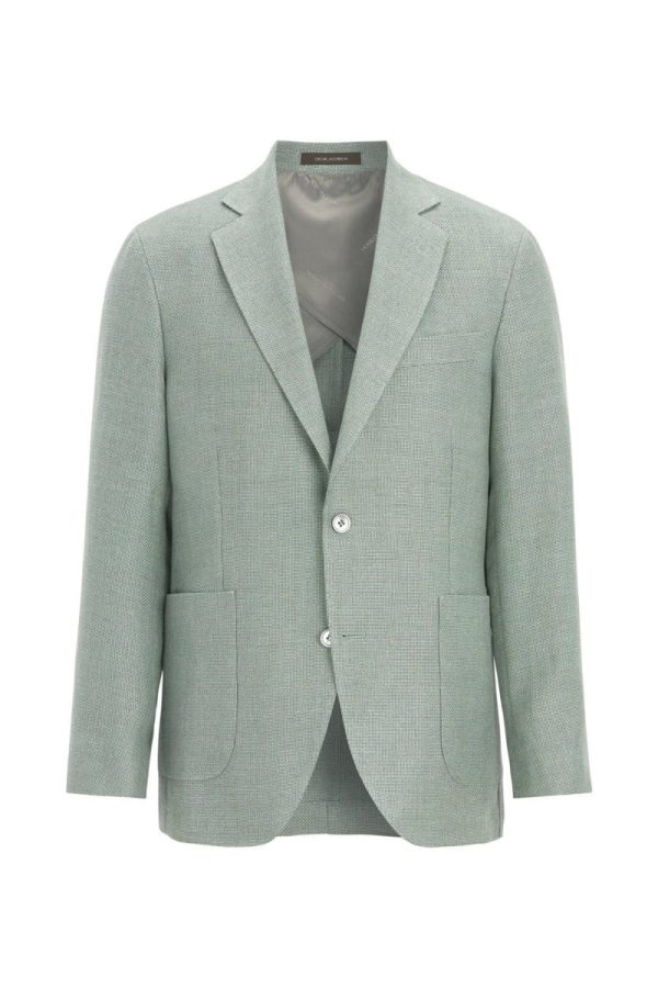 Regular fit hempwool kavaj laurel green