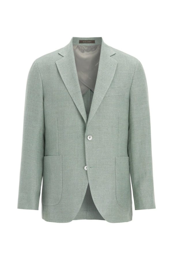 Regular fit hempwool kavaj laurel green