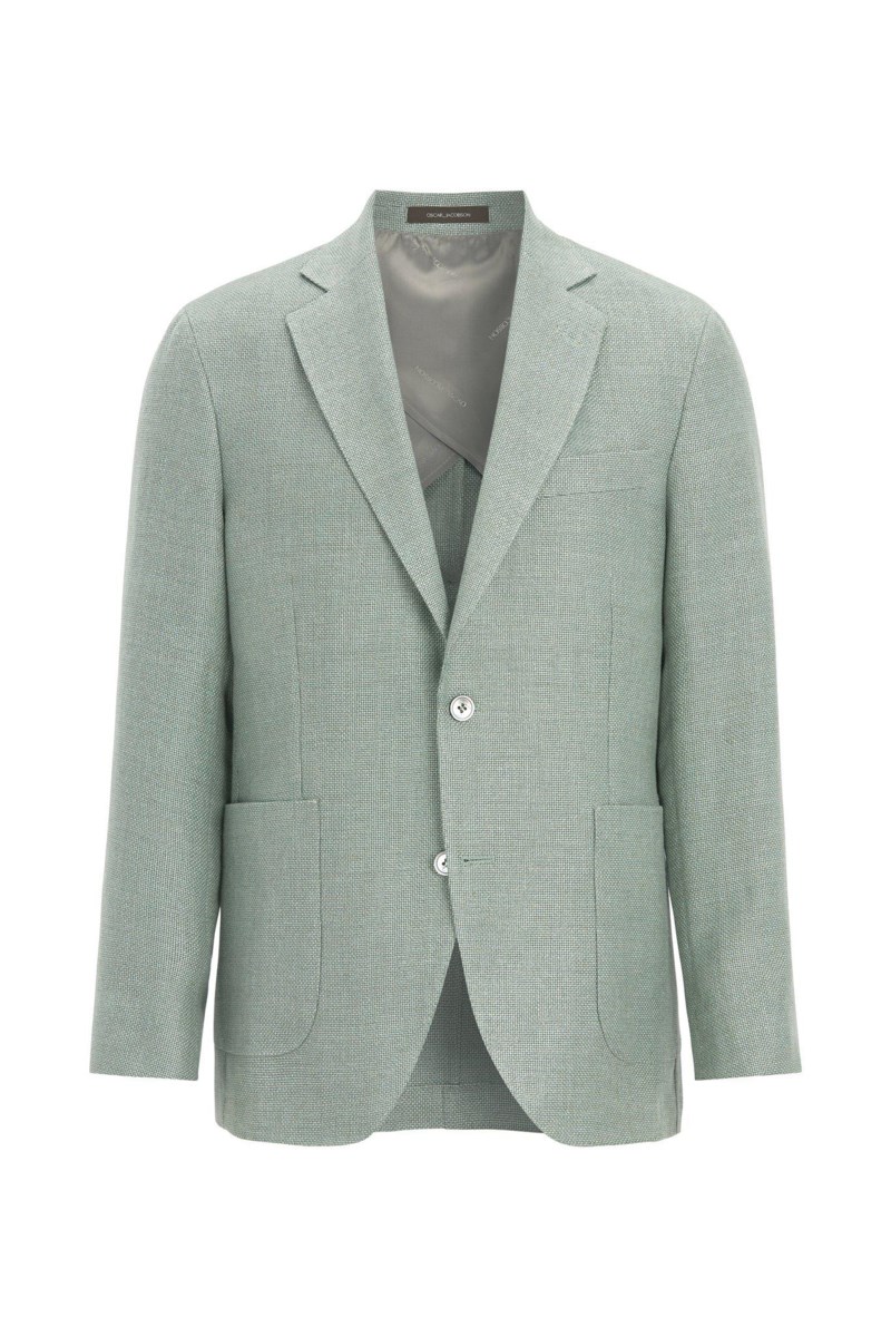 Regular fit hempwool kavaj laurel green