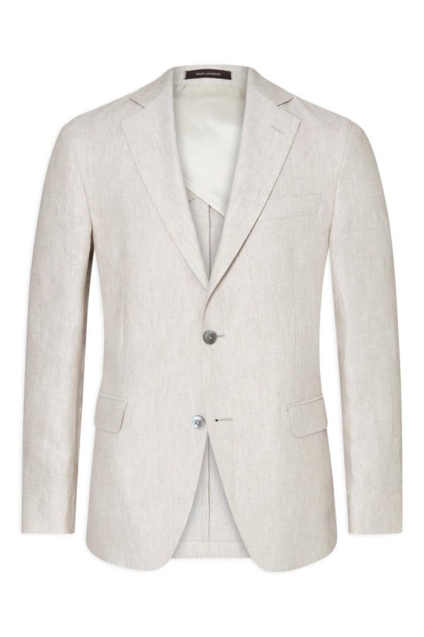 Regular fit linnekavaj white grass