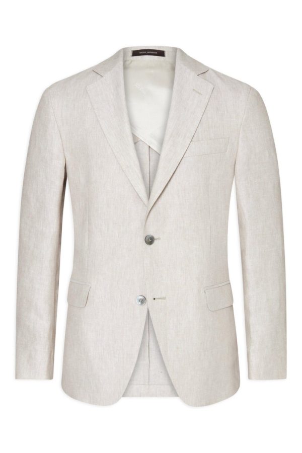 Regular fit linnekavaj white grass