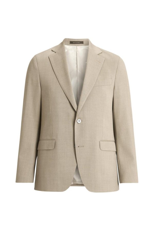 Regular fit microstructure kavaj nubuck beige