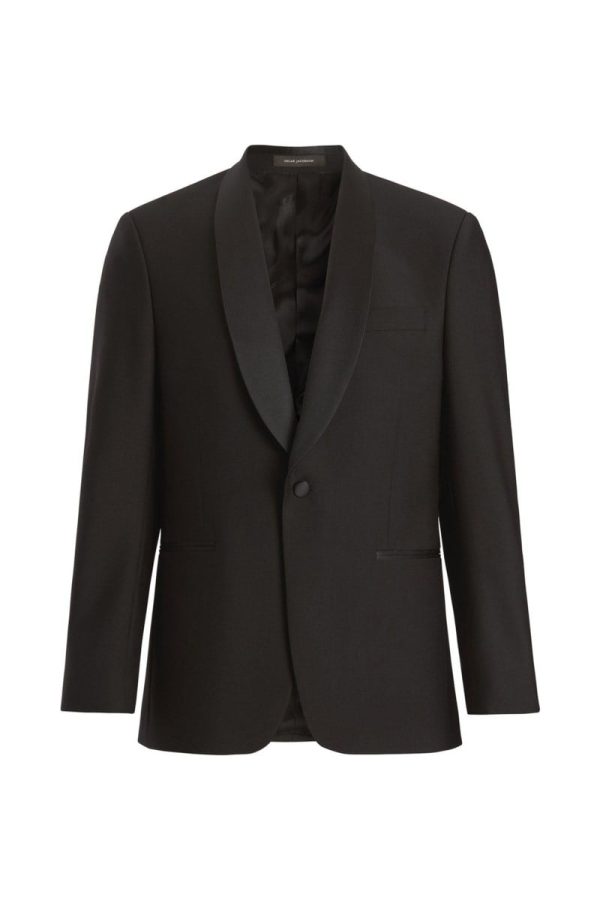 Regular fit microstructure smokingkavaj black