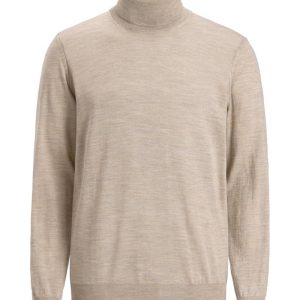 Regular fit polotröja extra fine merinoull baked beige Regular fit polotröja extra fine merinoull baked beige