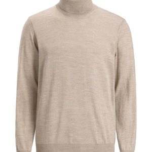 Regular fit polotröja extra fine merinoull baked beige Regular fit polotröja extra fine merinoull baked beige