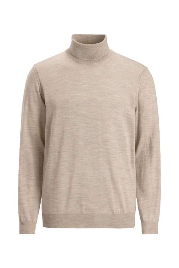 Regular fit polotröja extra fine merinoull baked beige