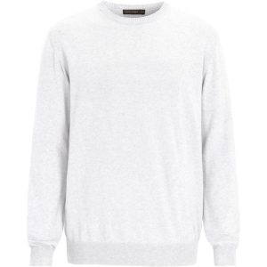Regular fit rundhalsad tröja bomull-kashmir grey melange