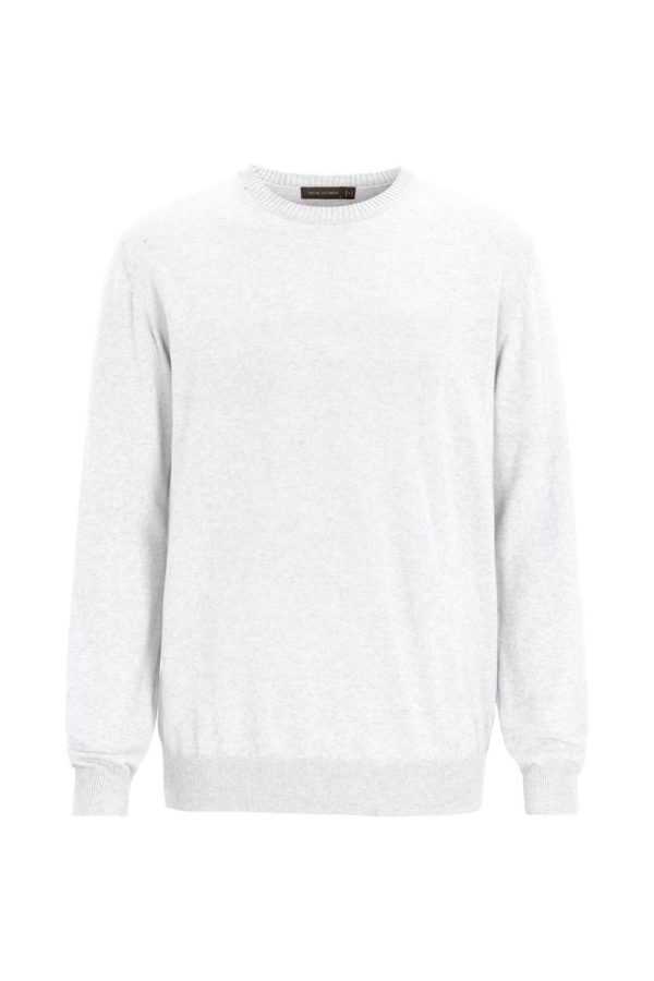 Regular fit rundhalsad tröja bomull-kashmir grey melange