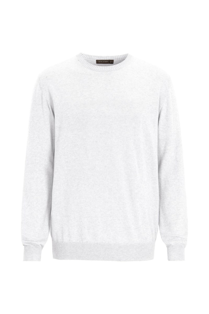 Regular fit rundhalsad tröja bomull-kashmir grey melange