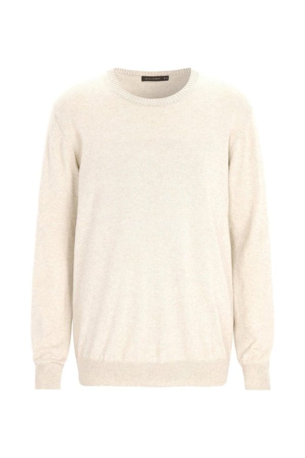 Regular fit rundhalsad tröja bomull-kashmir light camel beige