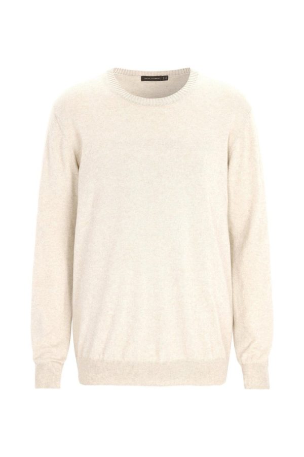 Regular fit rundhalsad tröja bomull-kashmir light camel beige