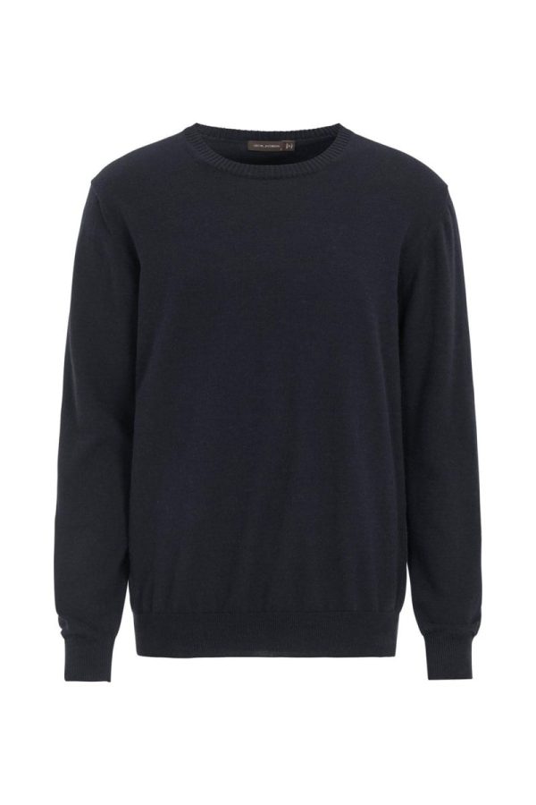 Regular fit rundhalsad tröja bomull-kashmir night blue