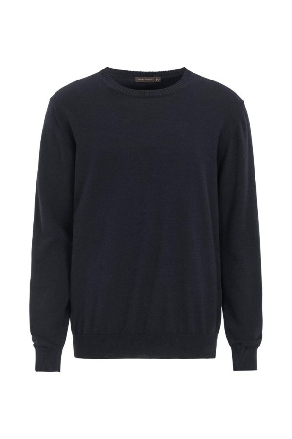 Regular fit rundhalsad tröja bomull-kashmir night blue