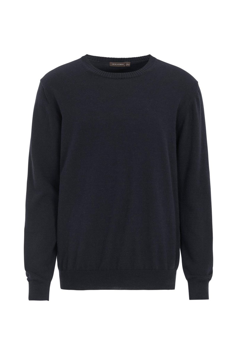 Regular fit rundhalsad tröja bomull-kashmir night blue