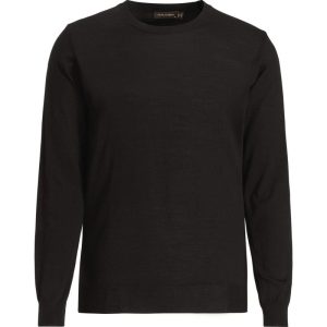 Regular fit rundhalsad tröja extra fine merinoull black tile
