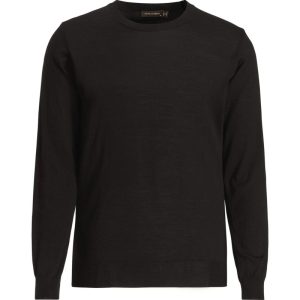 Regular fit rundhalsad tröja extra fine merinoull black tile