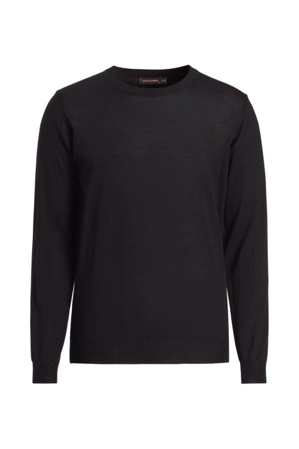 Regular fit rundhalsad tröja extra fine merinoull night blue
