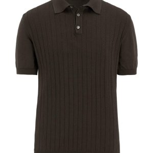 Regular fit strukturerad piké brown elk Regular fit strukturerad piké brown elk
