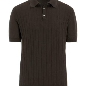 Regular fit strukturerad piké brown elk Regular fit strukturerad piké brown elk