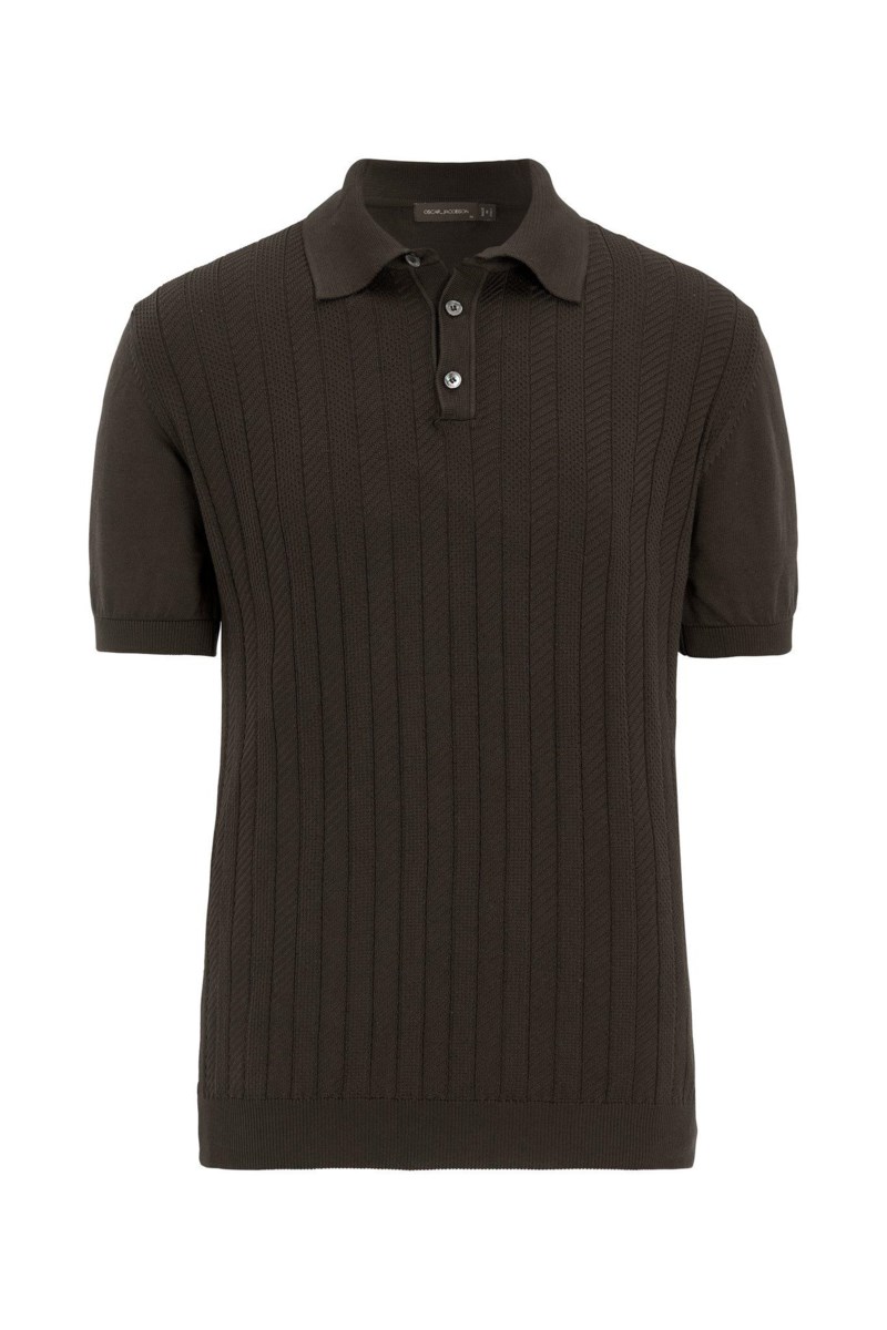 Regular fit strukturerad piké brown elk