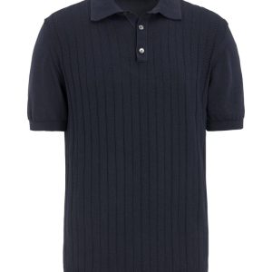 Regular fit strukturerad piké night blue Regular fit strukturerad piké night blue