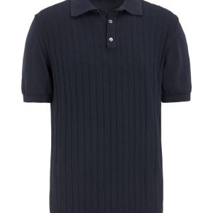 Regular fit strukturerad piké night blue Regular fit strukturerad piké night blue