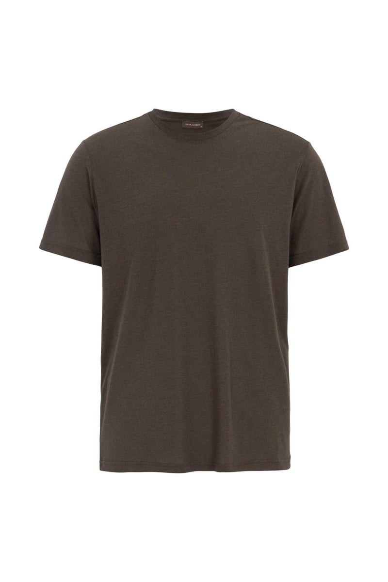 Regular fit t-shirt tencel-bomull brown elk