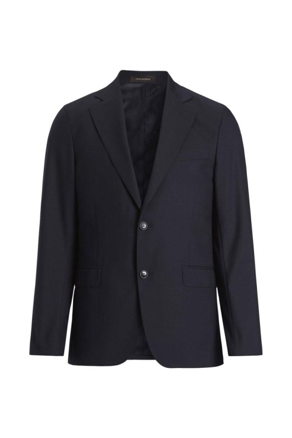 Slim fit microstructure kavaj dark blue