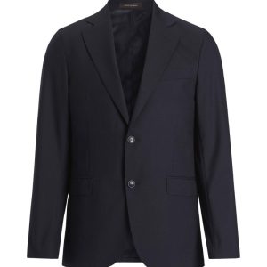 Slim fit microstructure kavaj dark blue