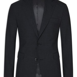 Slim fit microstructure kavaj dark grey