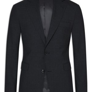 Slim fit microstructure kavaj dark grey