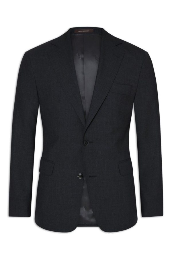 Slim fit microstructure kavaj dark grey