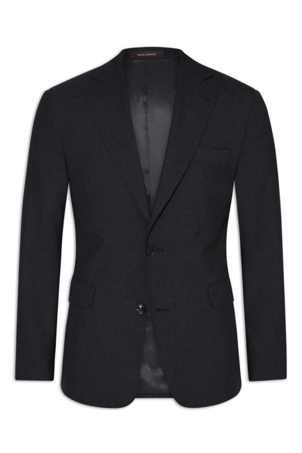 Slim fit microstructure kavaj dark grey