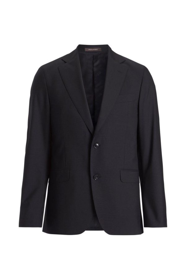 Slim fit microstructure kavaj navy