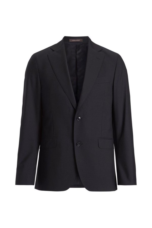 Slim fit microstructure kavaj navy
