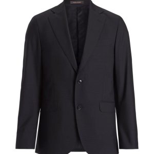 Slim fit microstructure kavaj navy Slim fit microstructure kavaj navy