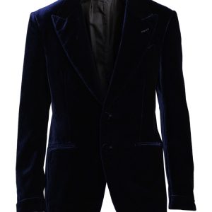 Smokingkavaj velvet peak lapel navy